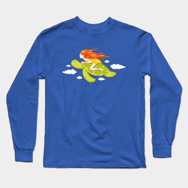 The Flying Turtle Long Sleeve T-Shirt by spookylili